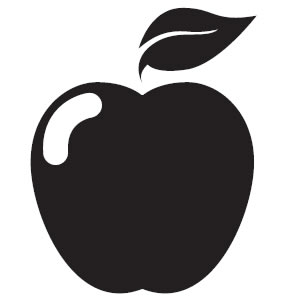 300x300 Apple Black And White Apple Clip Art