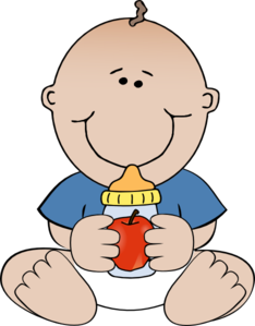 234x299 Baby With Apple Juice Clip Art