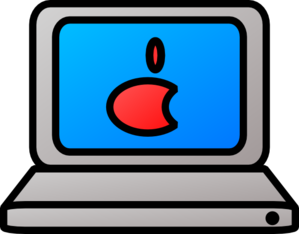 299x234 Laptop With Apple On Screen Clip Art