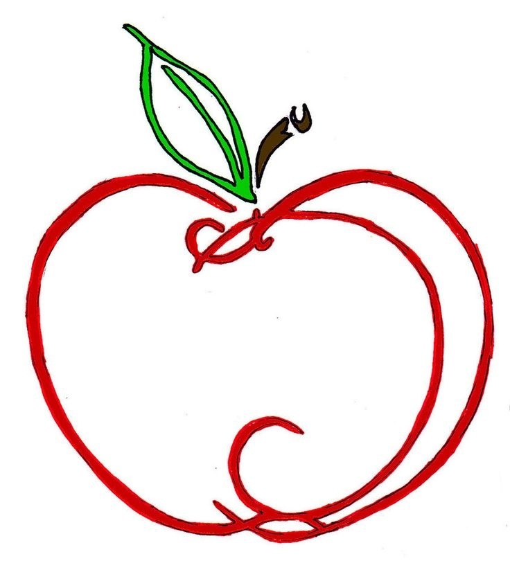 736x823 Teacher Apple Outline Clipart Letters Example