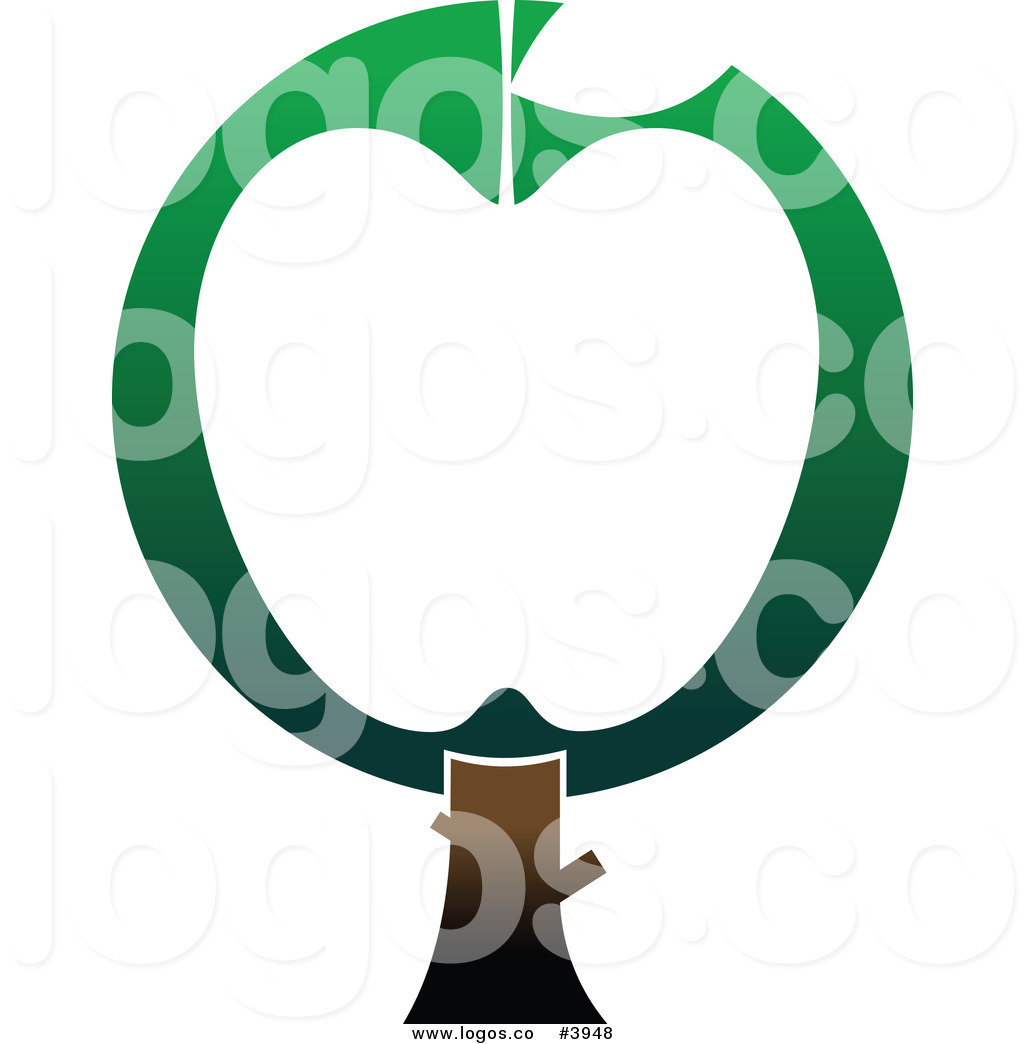1024x1044 Royalty Free Green And White Apple Tree Logo By Vector Tradition
