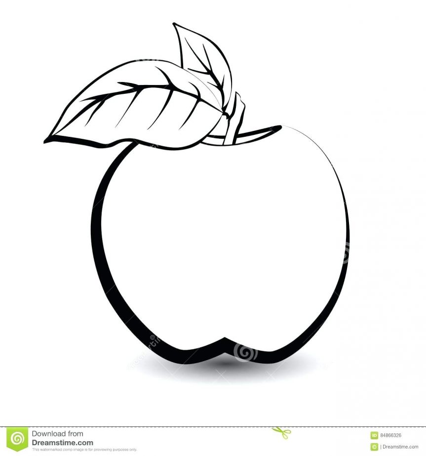 Черно белое яблоко с стилизованное
