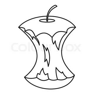 320x320 Eaten Apple Icon Logo Symbol Illustration Stock Vector Colourbox