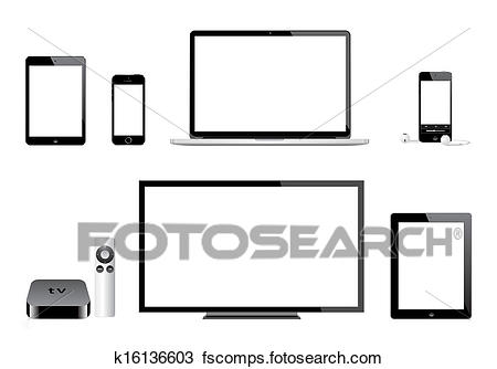 450x334 Clipart Of Apple Ipad Iphone Ipod Mac Tv K16136603