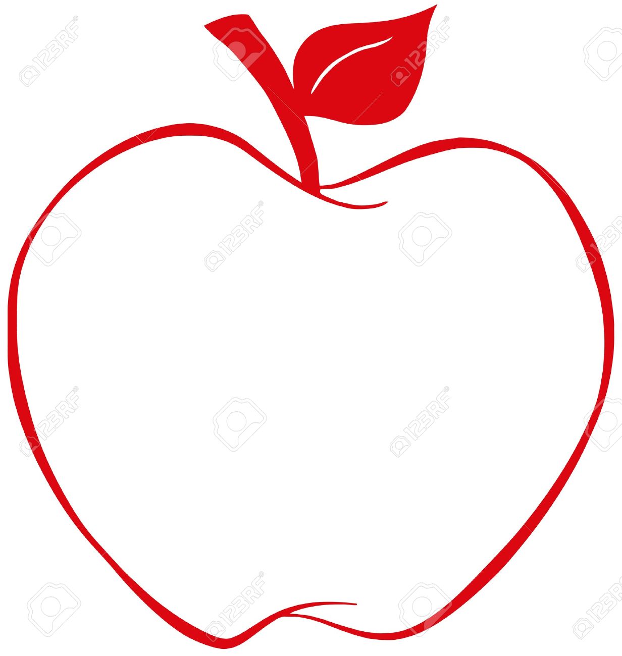 1232x1300 Apple With Red Outline Royalty Free Cliparts, Vectors, And Stock