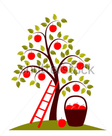 370x450 Apple Orchard Border Clipart