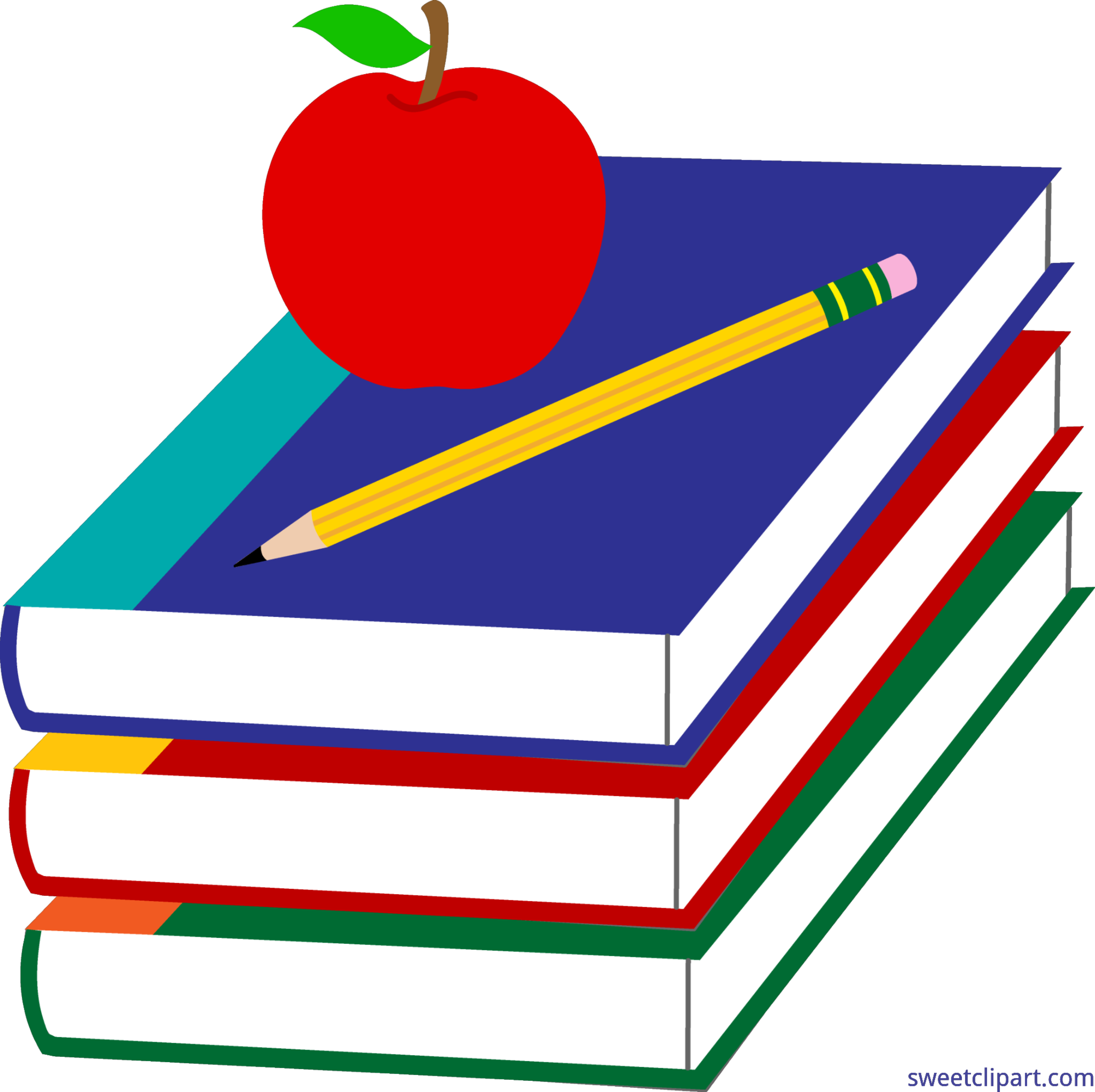 4461x4450 Books Apple Pencil School Clip Art