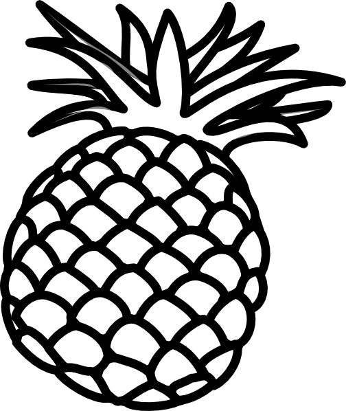 504x598 Pineapple Outline Clip Art