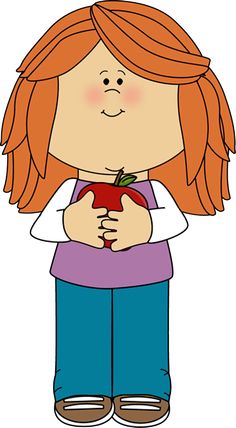 236x428 Girl With Apple Clipart