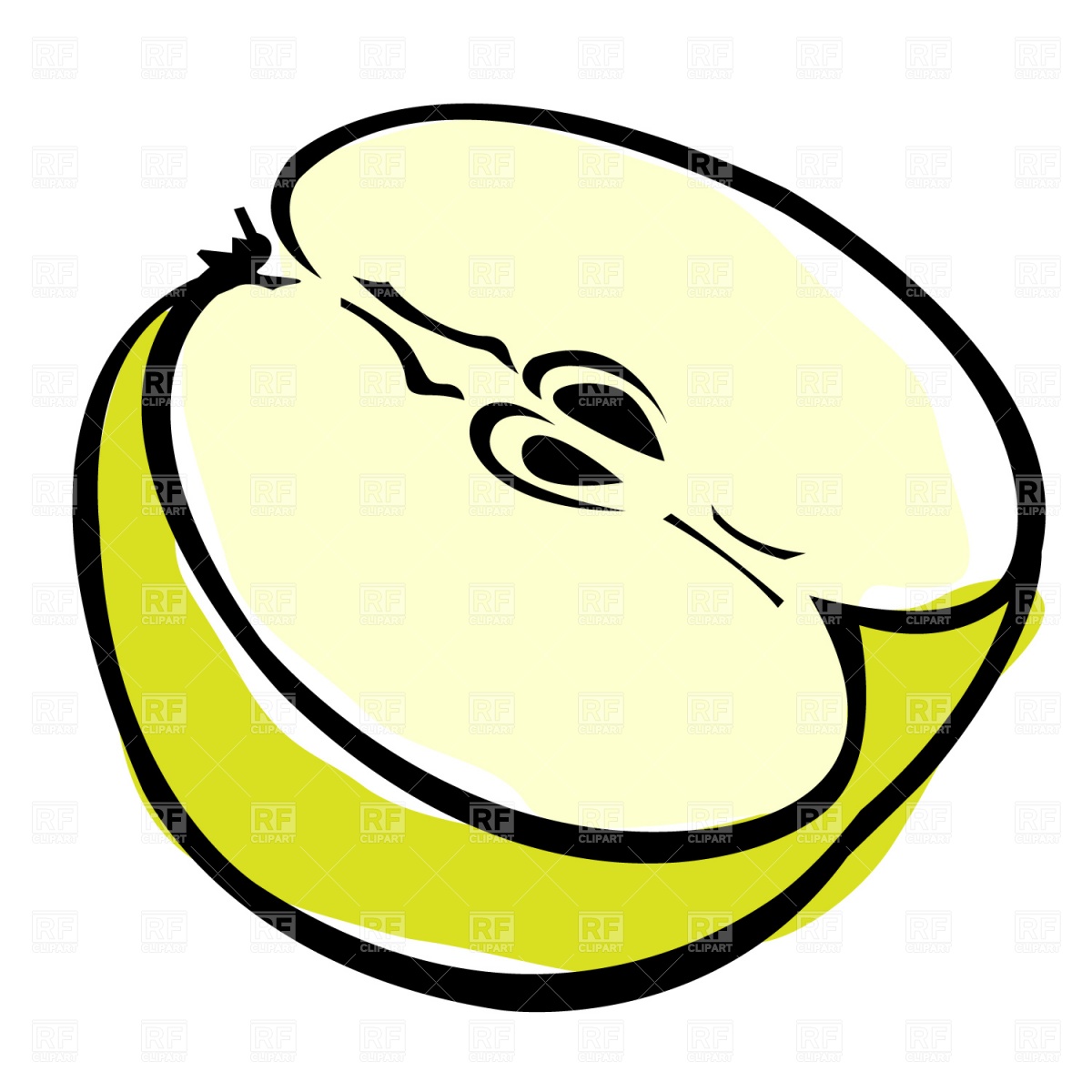 1200x1200 Half An Apple Clipart