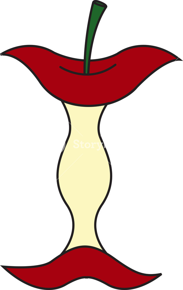 634x1000 Eaten Apple Vector Shape Royalty Free Stock Image
