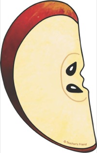 200x316 Apple With Slice Clipart