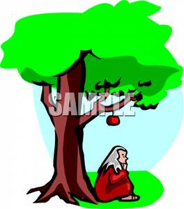 264x300 Art Image Sir Isaac Newton Sitting Under An Apple Tree
