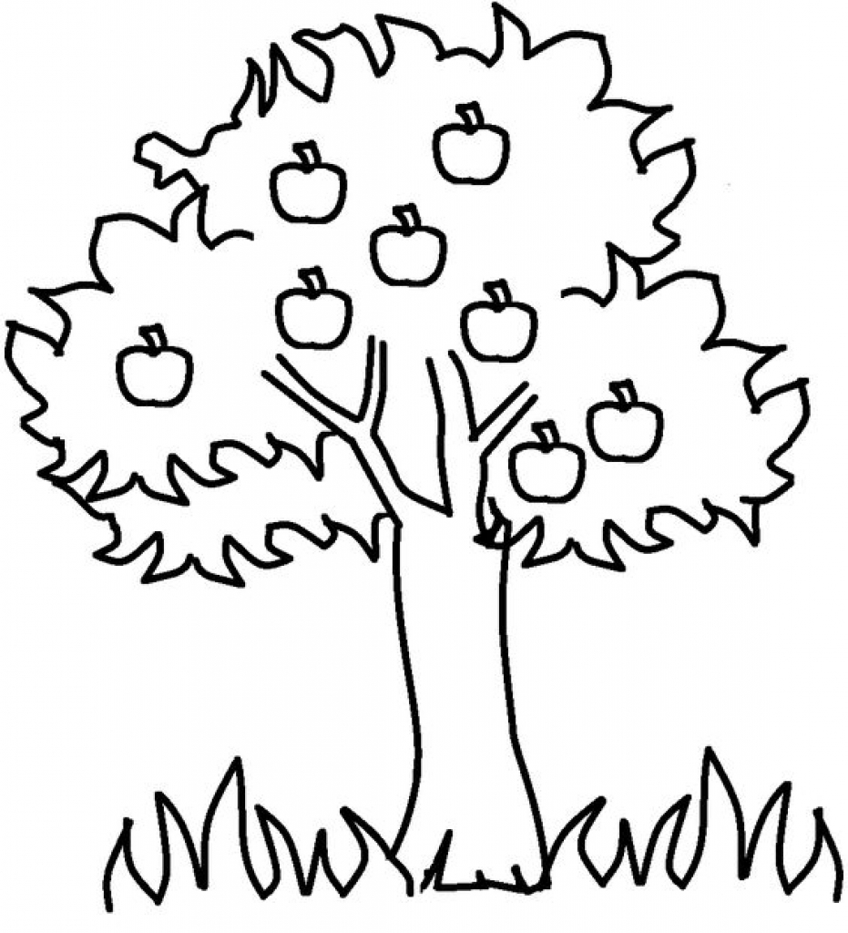 931x1024 Tree Coloring Pages Getcoloringpages Regarding Apple Tree Coloring