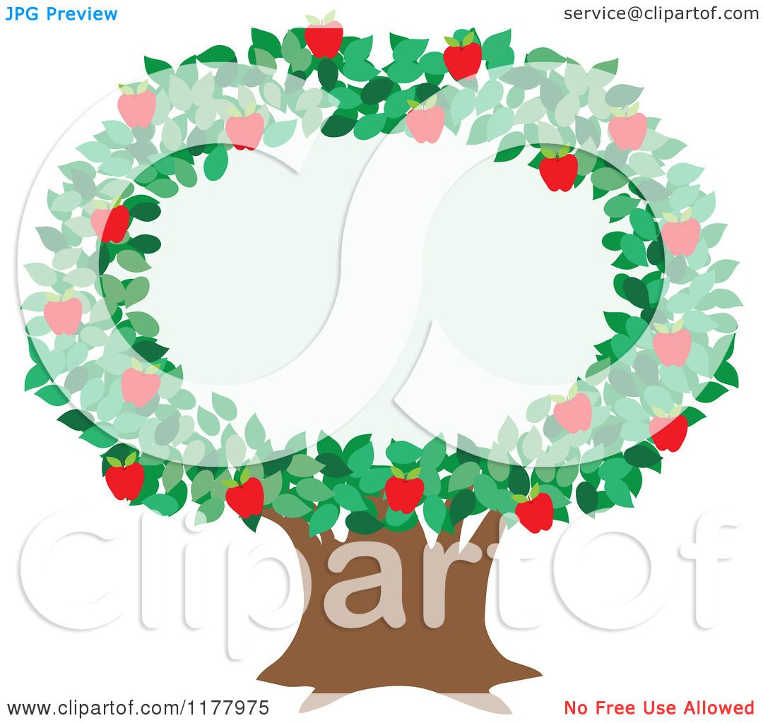 1080x1024 Cartoon Of An Apple Tree With A Foliage Frame
