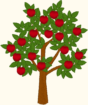 300x355 Tree Embroidery Design