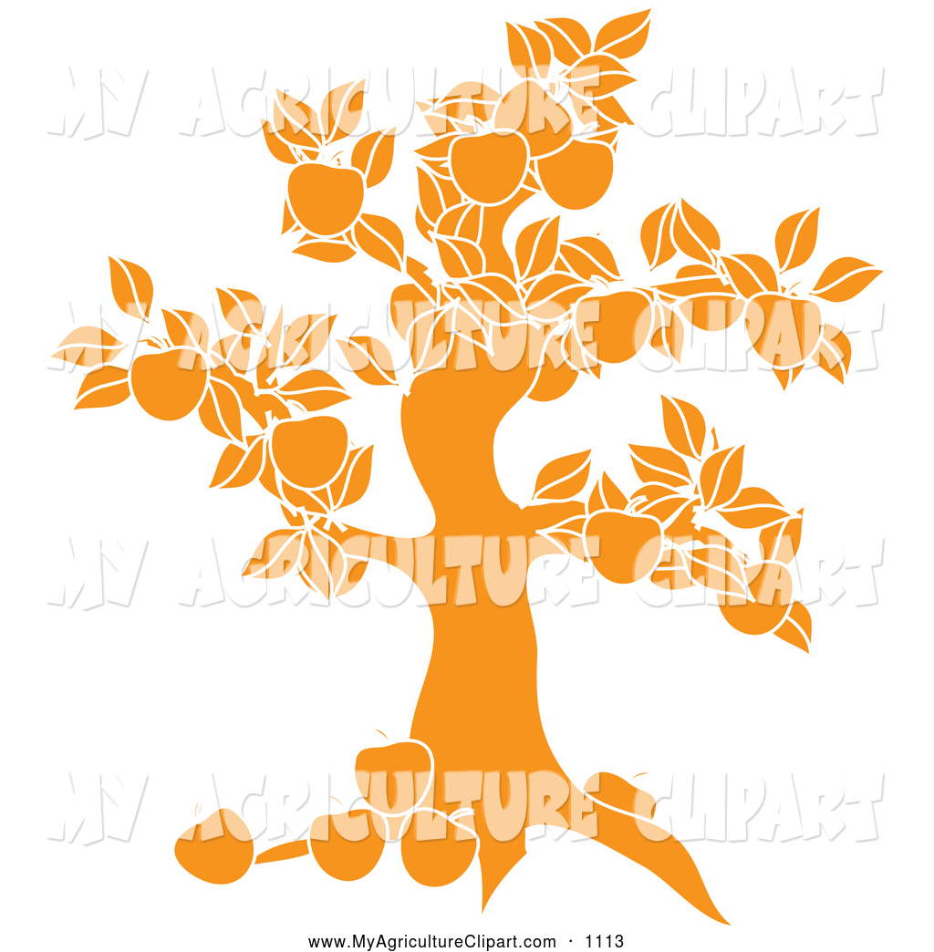 1024x1044 Vector Agriculture Clipart Of A Yellow Apple Tree Silhouette Logo