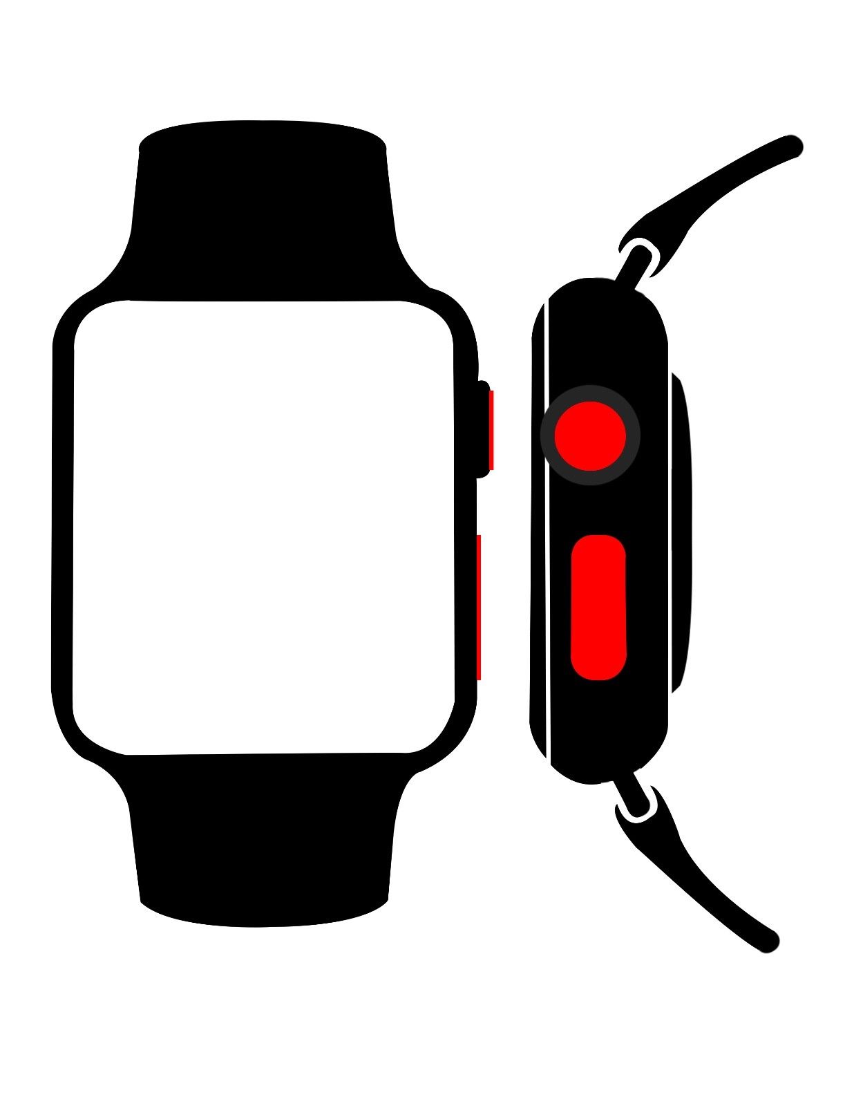 1236x1600 Of 2 Red Dot Lte Style For Apple Watch 38mm 42mm Series 0,1,2,3,