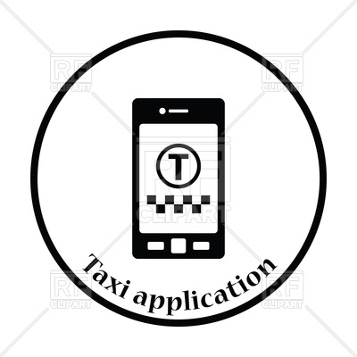400x400 Taxi Service Mobile Application Icon Royalty Free Vector Clip Art