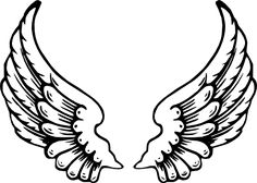 236x168 Christian Symbol Black Line Art For Kids Angel Wings Clip Art