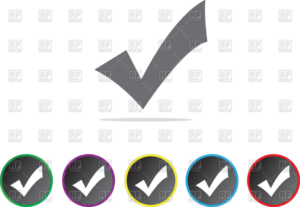 1200x828 Set Of Approval Icons On Different Backgrounds Royalty Free Vector