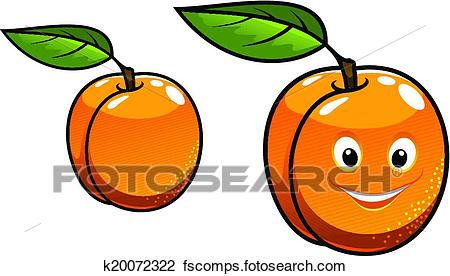 450x276 Clipart Of Cute Happy Orange Apricot Fruit K20072322