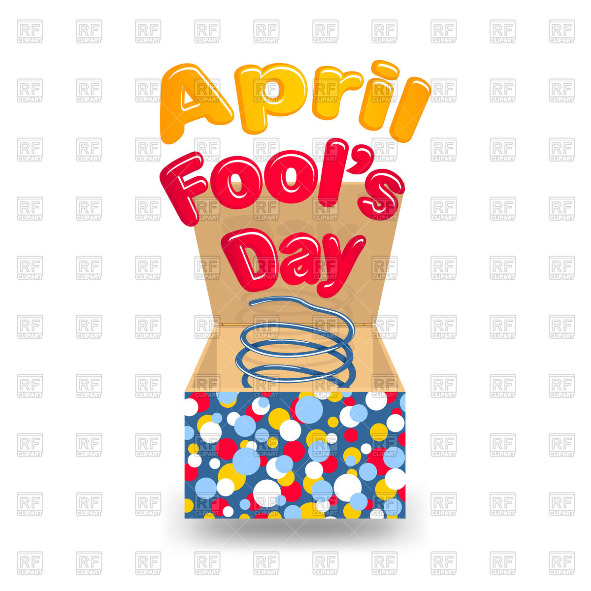 1200x1200 April Fool's Day Box Royalty Free Vector Clip Art Image