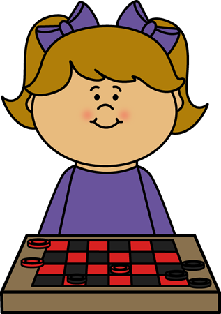 317x450 Girl Playing Checkers Clip Art