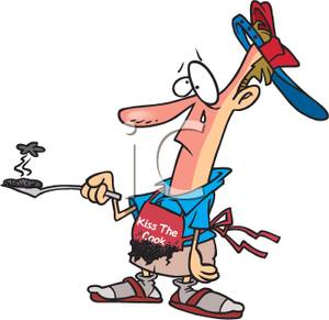 300x291 Free Clipart Image A Man With A Burnt Barbecue Apron