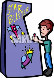 211x300 Art Image A Boy Playing An Arcade Game