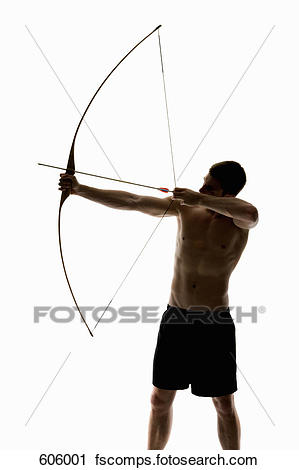 299x470 Stock Photography Of Silhouette Of Archer Pulling An Arrow Back