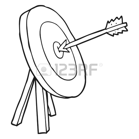 450x450 Freehand Drawn Cartoon Archery Target Royalty Free Cliparts