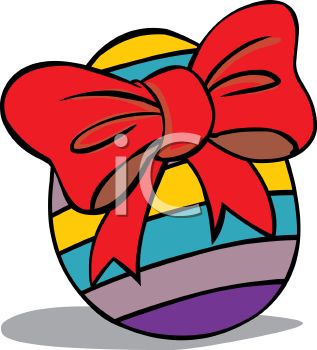 317x350 Colorful Painted Easter Egg With A Bow