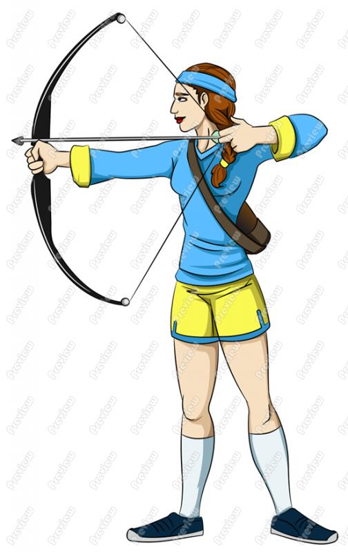 504x800 Archery Clip Art Girl