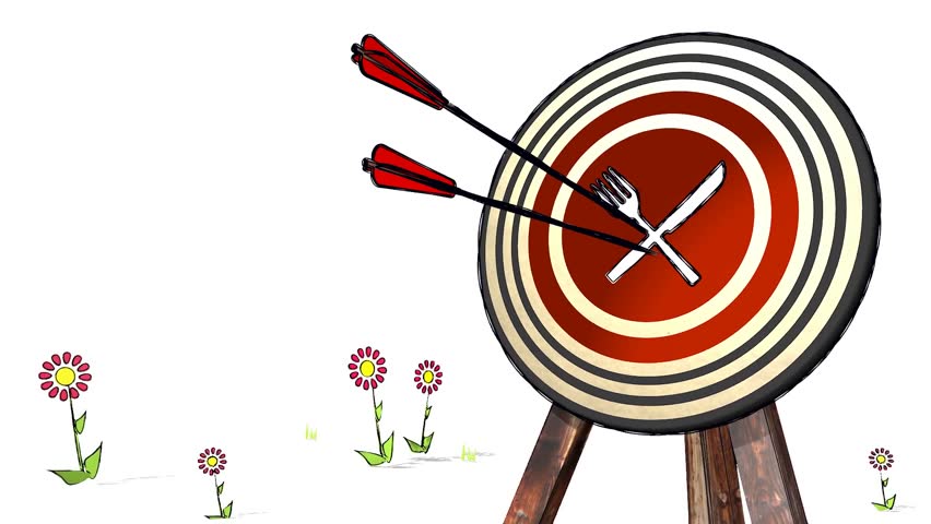 852x480 Hit The Score Of A Archery Avi File Sign Target. A Stick Man