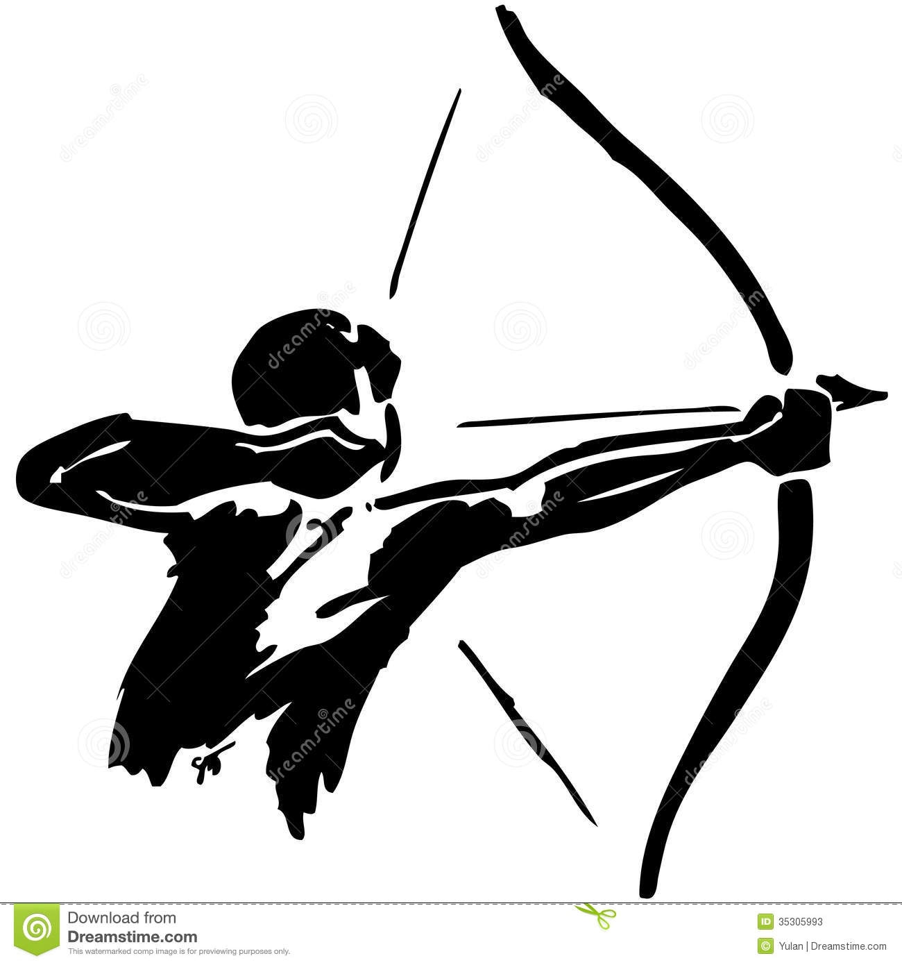 1300x1390 Archery Clipart Black And White