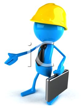 263x350 Royalty Free Clipart Image Architect 3d Computer Character