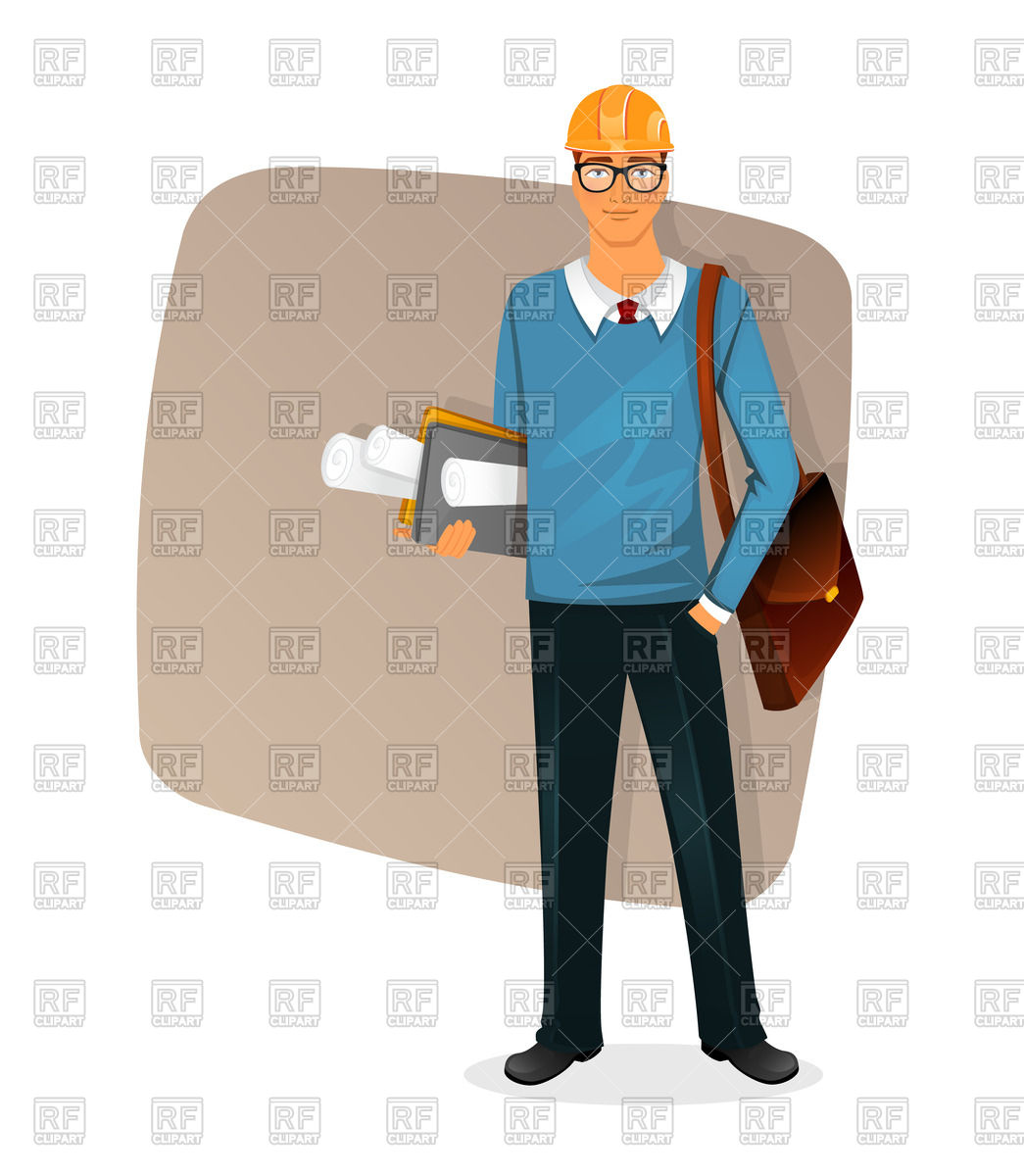 1045x1200 Man Of Architect On Presentation Background Royalty Free Vector