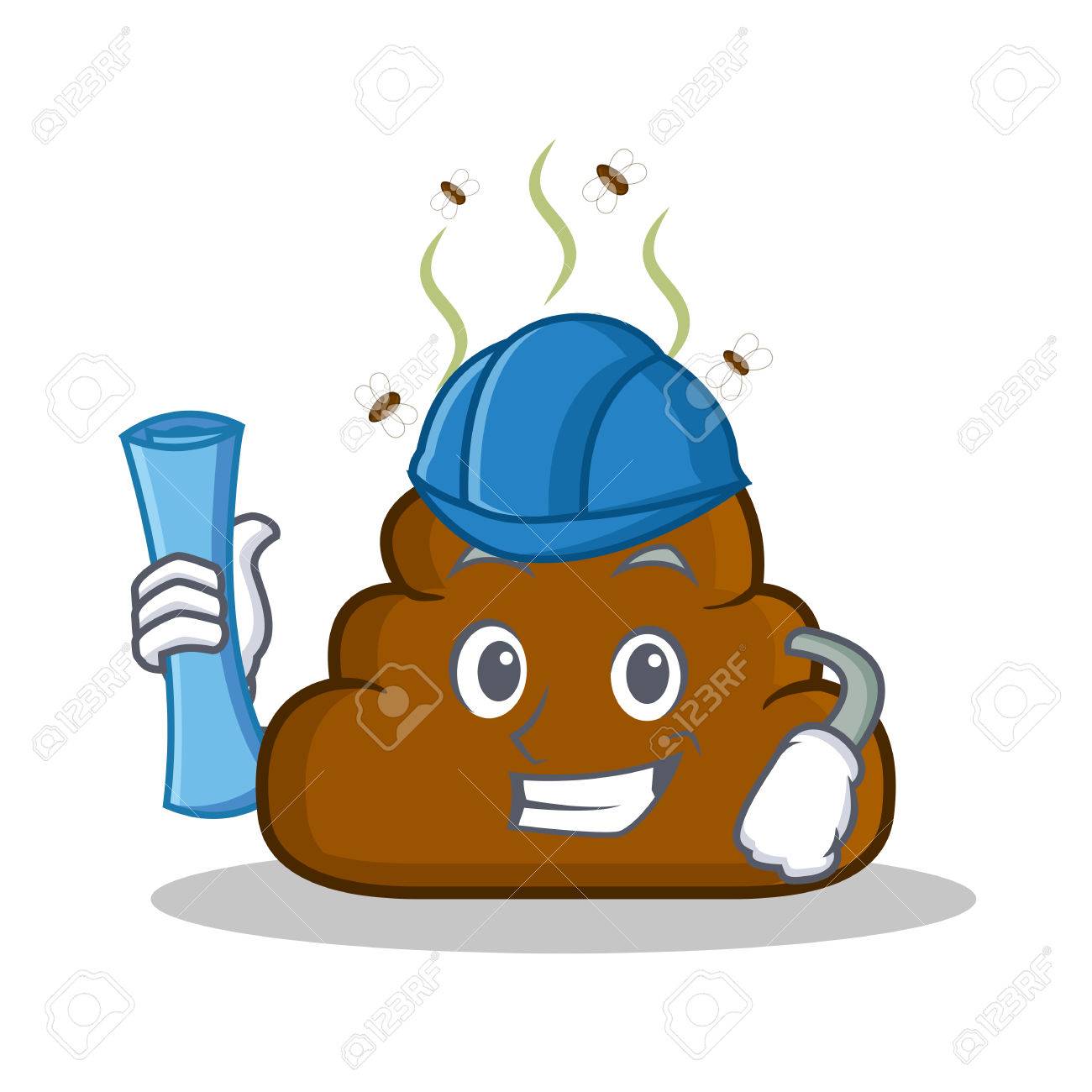 1300x1300 Architect Poop Emoticon Character Cartoon Royalty Free Cliparts