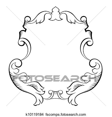 450x470 Clipart Of Baroque Architectural Ornamental Decorative Frame