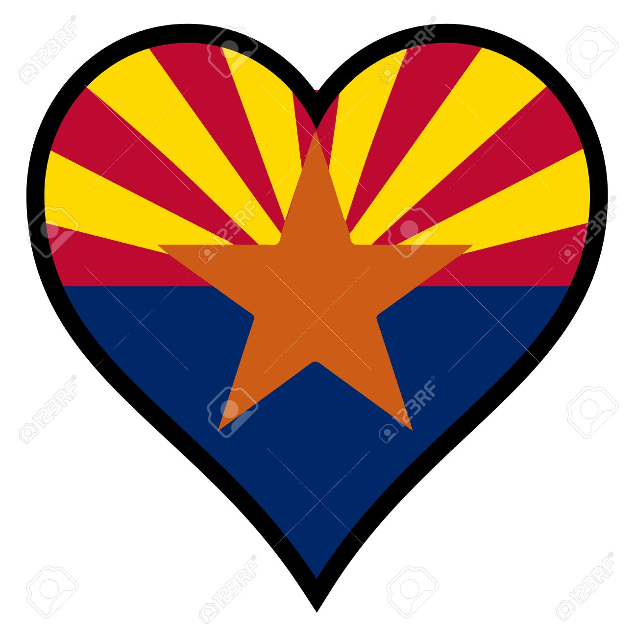 1296x1300 The Flag Of The State Of Arizona Within A Heart All Over A White