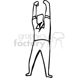 300x300 Royalty Free A Black And White Figure Of A Man Holding His Arms