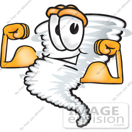 450x450 Clip Art Graphic Of A Tornado Mascot Character Flexing His Arm