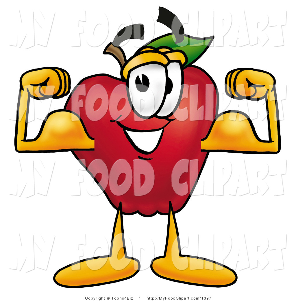 1024x1044 Food Clip Art Of A Proud Red Apple Character Mascot Flexing His