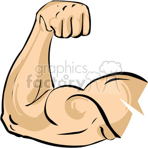 300x300 Royalty Free Arm Flexing Bicep Muscle 167849 Vector Clip Art Image