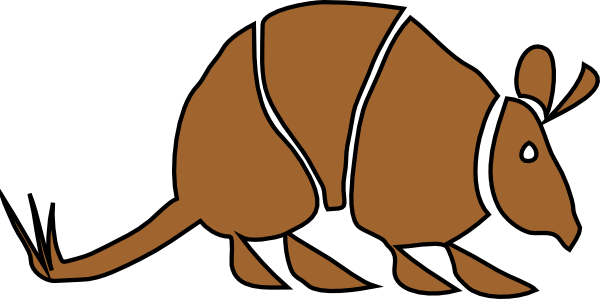 600x299 Brown Armadillo Clip Art