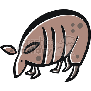 300x300 Royalty Free Cartoon Armadillo 129110 Vector Clip Art Image