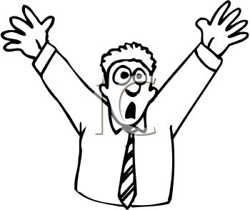 350x294 Frightened Man Waving His Arms In Warning