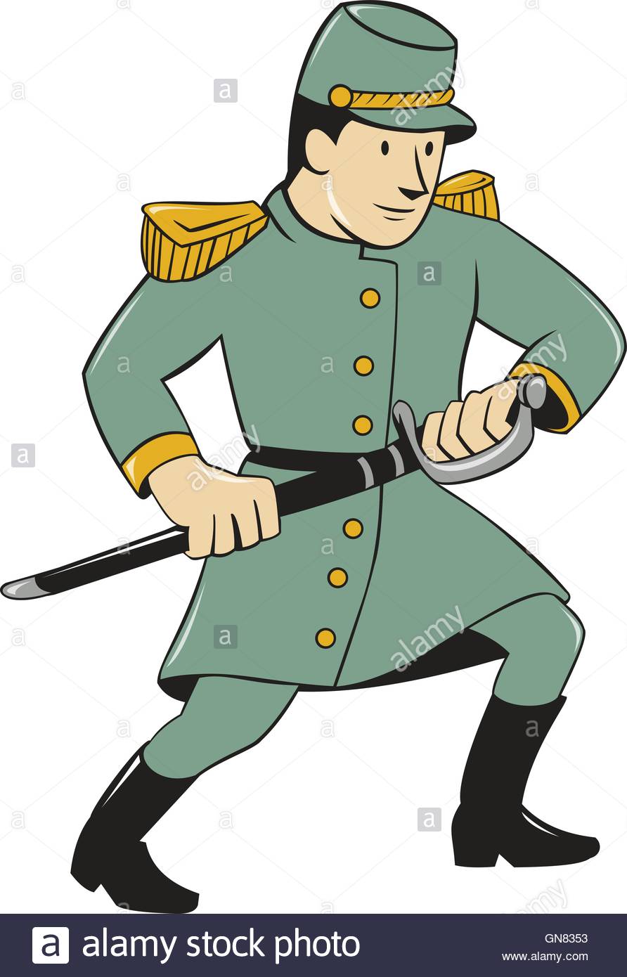 892x1390 Confederate Army Soldier Drawing Sword Cartoon Stock Vector Art