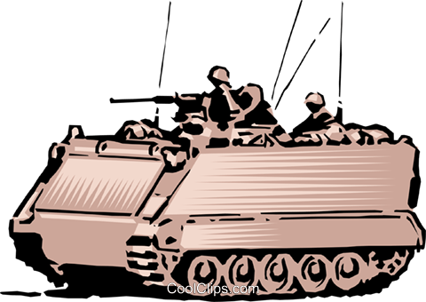 480x340 Army Personnel In Tank Royalty Free Vector Clip Art Illustration